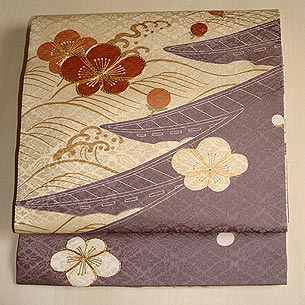 着物 名古屋帯 綸子 桜 日本猫 江戸刺繍 銀座灯屋2-