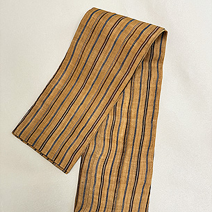 縞の交織芭蕉布半巾帯