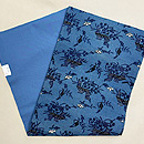 麻、木綿交織花熨斗藍型の名古屋帯　帯裏