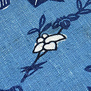 麻、木綿交織花熨斗藍型の名古屋帯　質感・風合